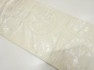 アンティーク　絵皿に花鳥模様織り出し袋帯（材料）